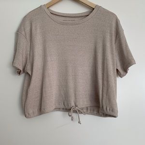American Eagle Outfitters Beige Sweater Crop Top